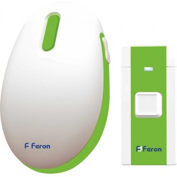 Звонок дверной беспроводной FERON E-375 Электрический 36 мелодии белый зеленый с питанием от батареек Звонок дверной беспроводной FERON E-375 Электрический 36 мелодии белый зеленый с питанием от батареек