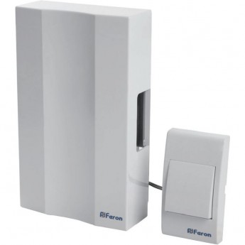 Звонок с кнопкой проводной FERON DB-101 электромеханический белый 230V Звонок с кнопкой проводной FERON DB-101 электромеханический белый 230V